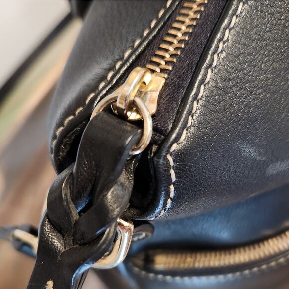Dooney & Bourke Black Pebble Leather Satchel Bag - Picture 5 of 16